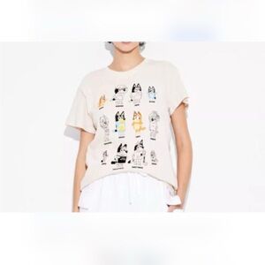 Bluey Grid Graphic T-Shirt - Cream